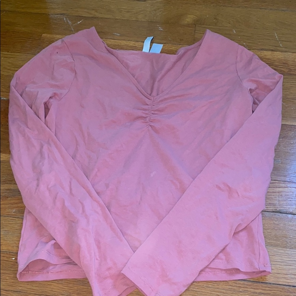 pink long sleeve top